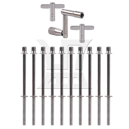 BQLZR 13 Pieces Drum Screw Tension Rod Replacement with Key Wrench Tool