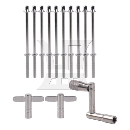 BQLZR 13 Pieces Drum Screw Tension Rod Replacement with Key Wrench Tool