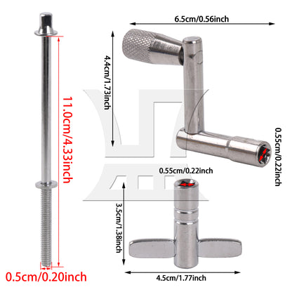 BQLZR 13 Pieces Drum Screw Tension Rod Replacement with Key Wrench Tool