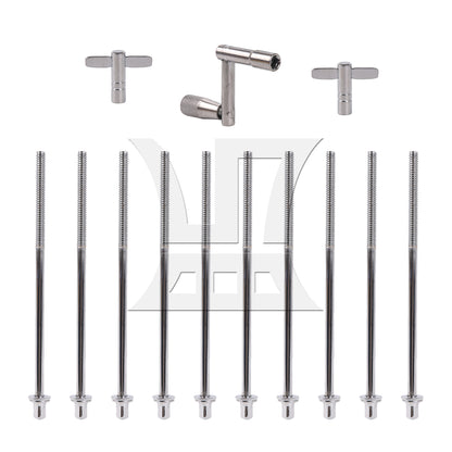 BQLZR 13 Pieces Drum Screw Tension Rod Replacement with Key Wrench Tool