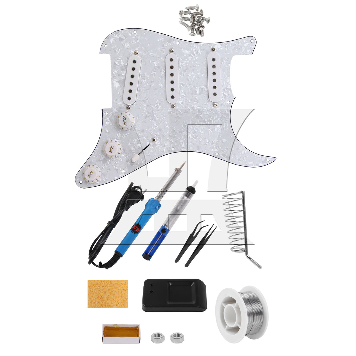 BQLZR Loaded Pickguard white Pearl 3 Single Coil for Guitar