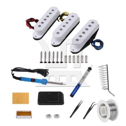 BQLZR Single Coil Pickups & Soldering Iron Set for Electric Guitars with Srews