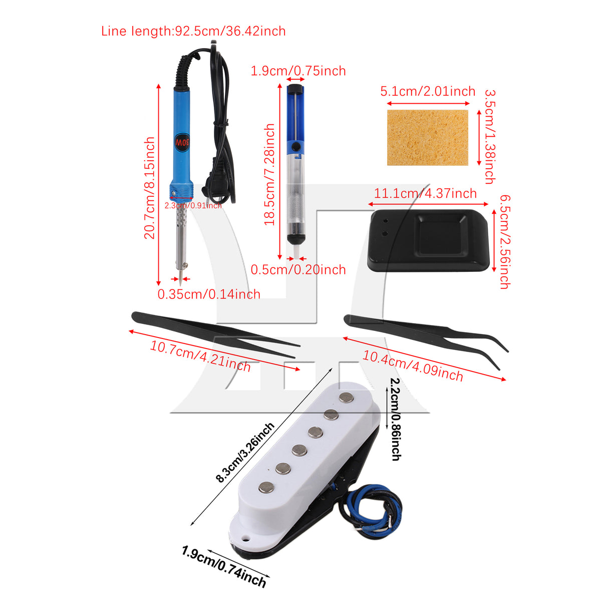 BQLZR Single Coil Pickups & Soldering Iron Set for Electric Guitars with Srews