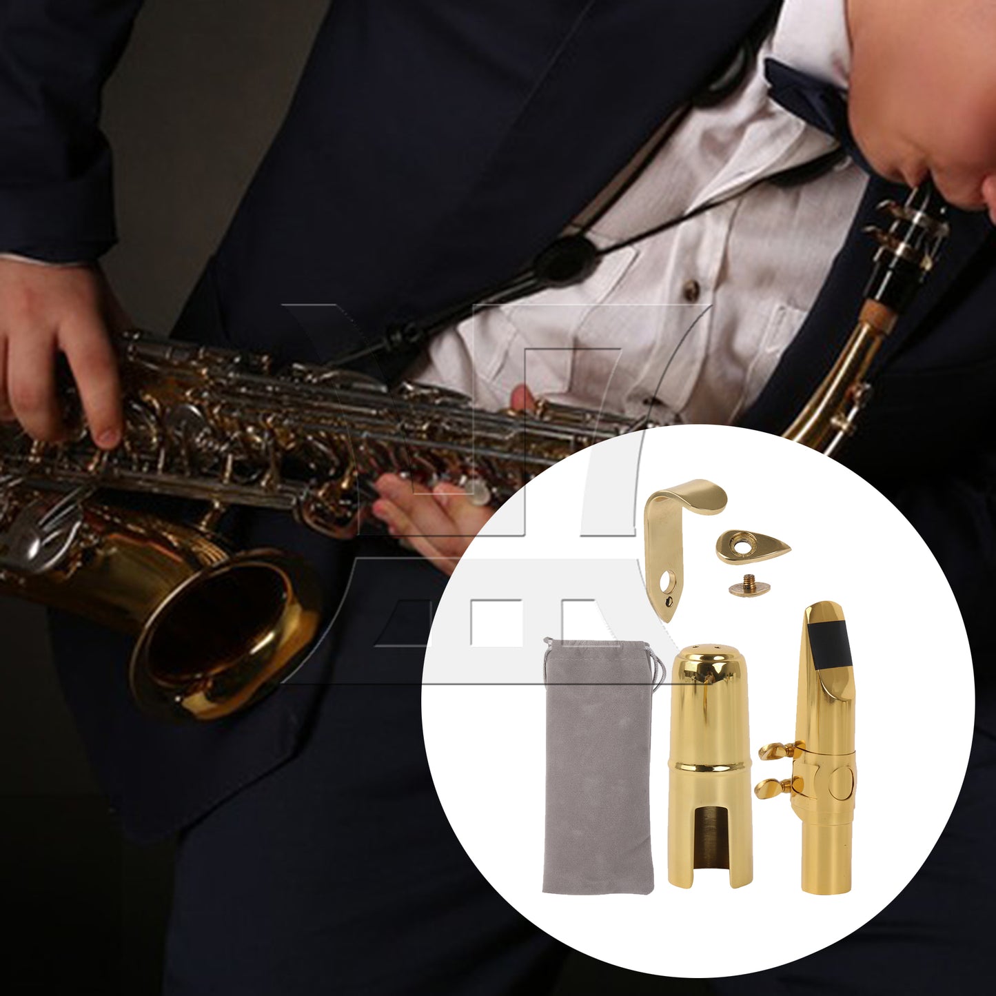 BQLZR B-flat Tenor Saxophone Mouthpiece Cap Ligature