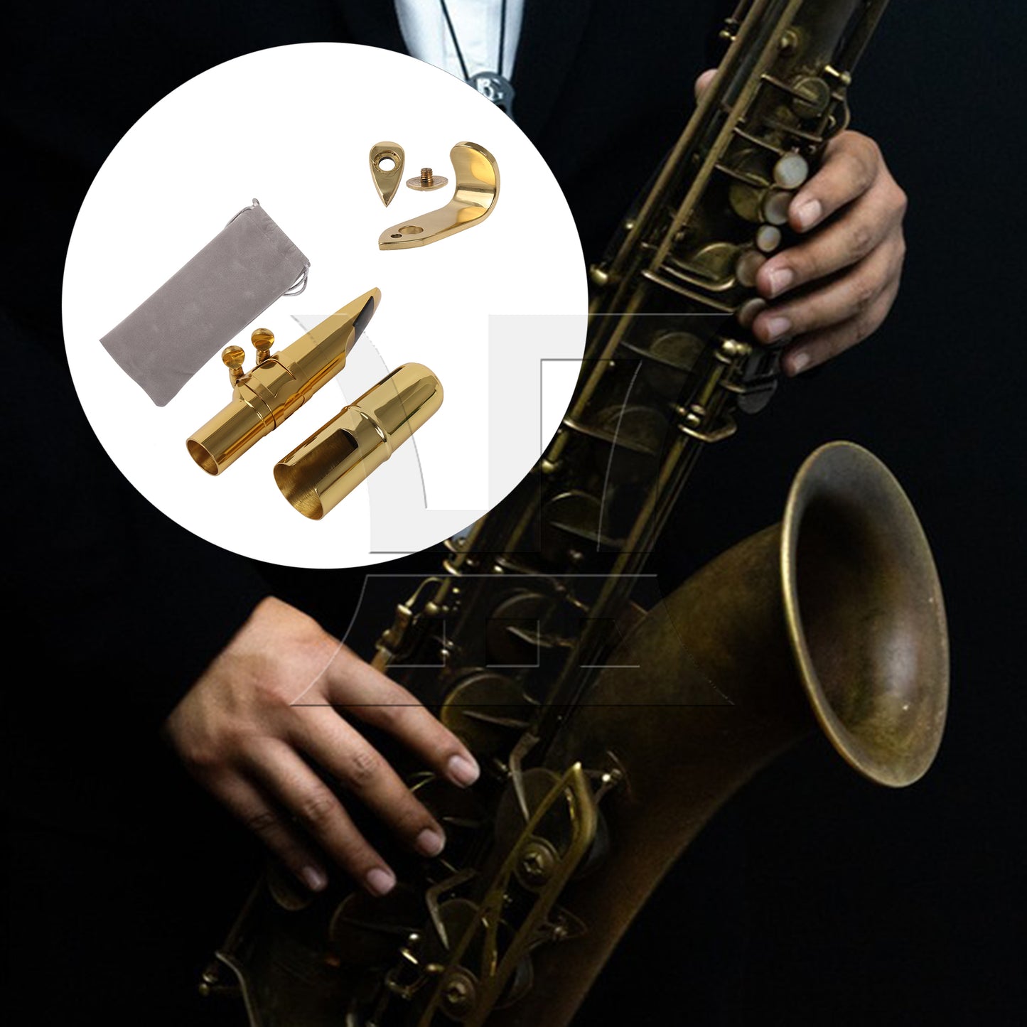 BQLZR B-flat Tenor Saxophone Mouthpiece Cap Ligature