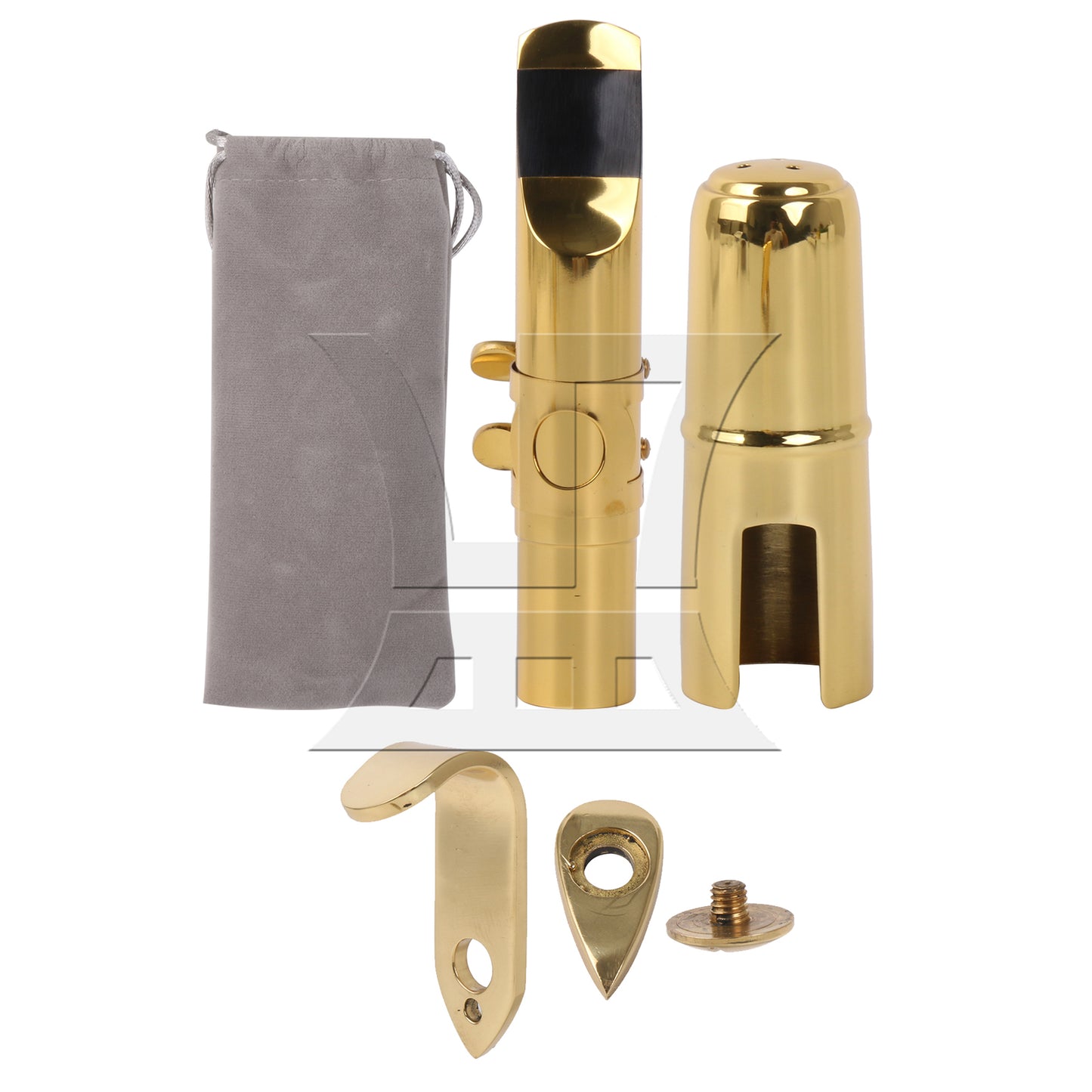 BQLZR Metal Mouthpiece 9# Clamp Cap Replacement Set for Tenor B Flat Sax Rose Gold