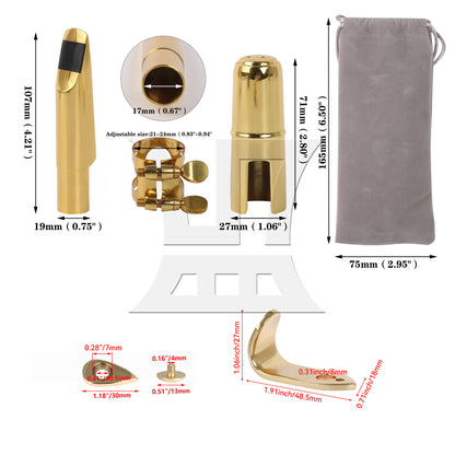 BQLZR B-flat Tenor Saxophone Mouthpiece Cap Ligature