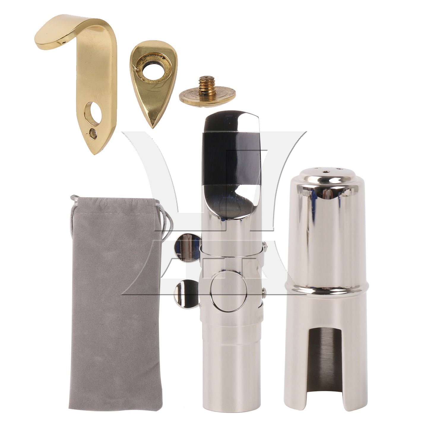 BQLZR Metal Mouthpiece 9# Clamp Cap Replacement Set for Tenor B Flat Sax Rose Gold
