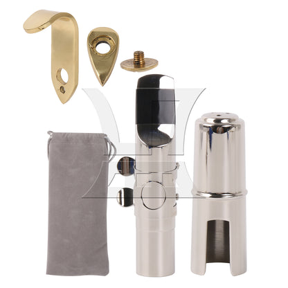 BQLZR Metal Mouthpiece 9# Clamp Cap Replacement Set for Tenor B Flat Sax Rose Gold