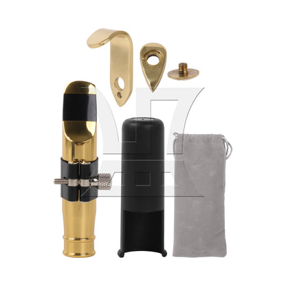 BQLZR Metal Mouthpiece 9# Clamp Cap Replacement Set for Tenor B Flat Sax Rose Gold