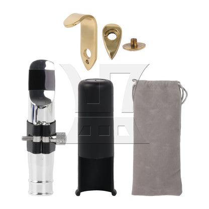 BQLZR Tenor Sax Mouthpiece 9# Clamp Cap for Pop Music w/ Thumb Hook Rest Part Set