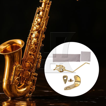 BQLZR Sax Music Sheet Clip Folder Holder 0.16" Round Insert with Thumb Hook Rest Set