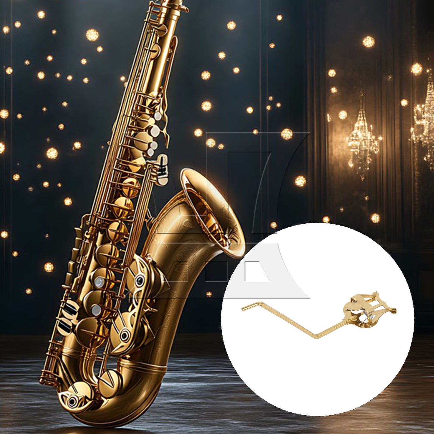 BQLZR Sax Music Sheet Clip Folder Holder 0.16" Round Insert with Thumb Hook Rest Set