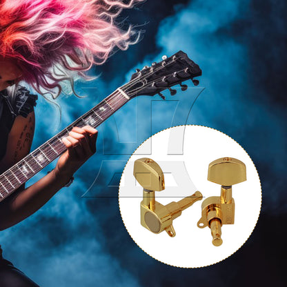 BQLZR 6 Pieces Gold Bass Tuners 3L 3R Machine Heads for Electric Guitars Part Kit