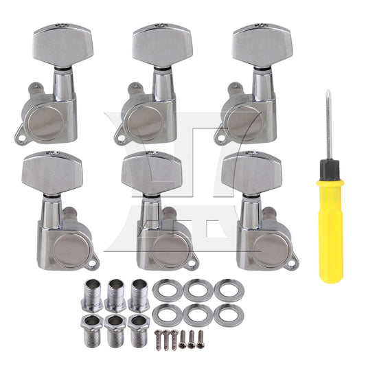 BQLZR Guitar Tuning Pegs Machine Heads 3L 3R Chrome w/ Screws and Ferrules