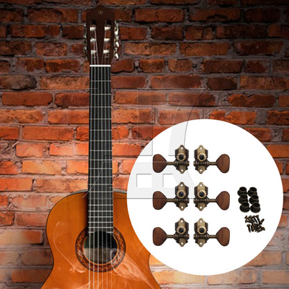 BQLZR 7 Pieces Acoustic Guitar Machine Heads Tuning Keys 3 L 3 R w/ Screwdriver Set