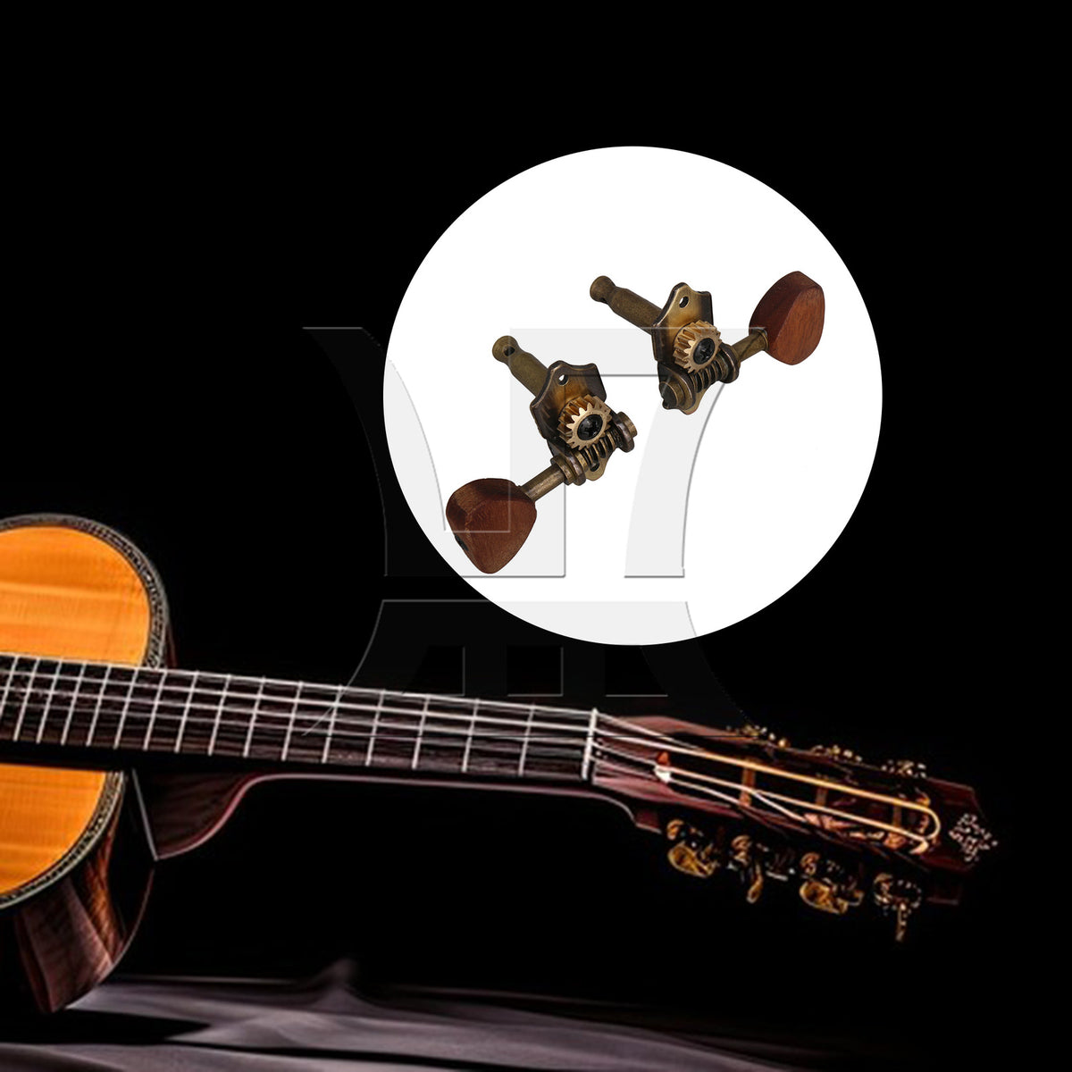 BQLZR 7 Pieces Acoustic Guitar Machine Heads Tuning Keys 3 L 3 R w/ Screwdriver Set