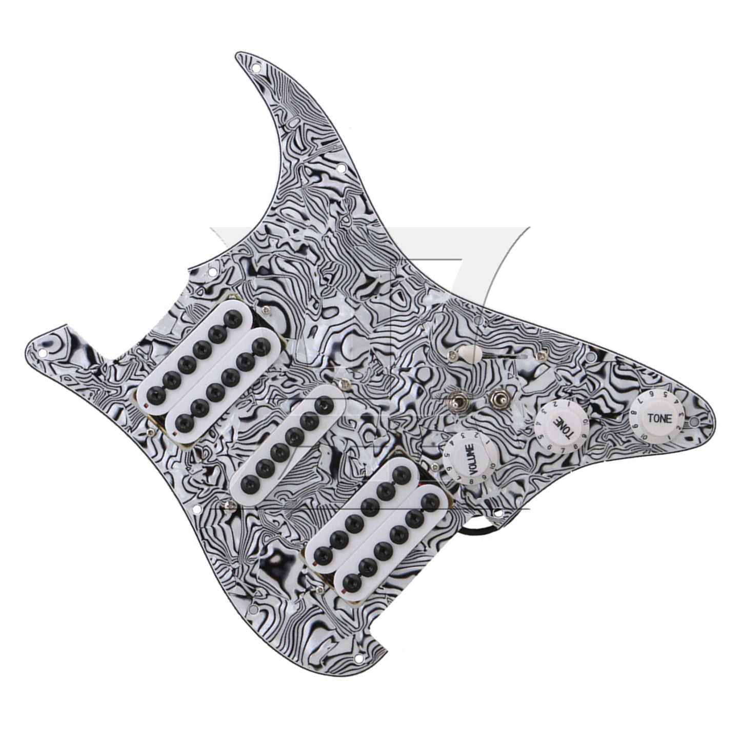 BQLZR Electric Guitar HSH Pickguard 3-ply Black White with Screwdriver & Screws Set
