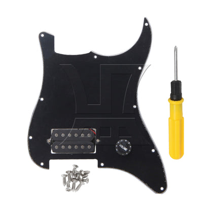 Black Prewired Pickguard 1 Humbucker For Electric Guitar