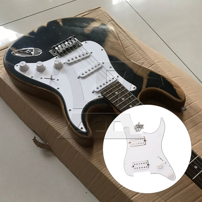 BQLZR Prewired Electric Guitars Pickguard Dual Pickup 3-ply 11.02 x 8.86 Inch White