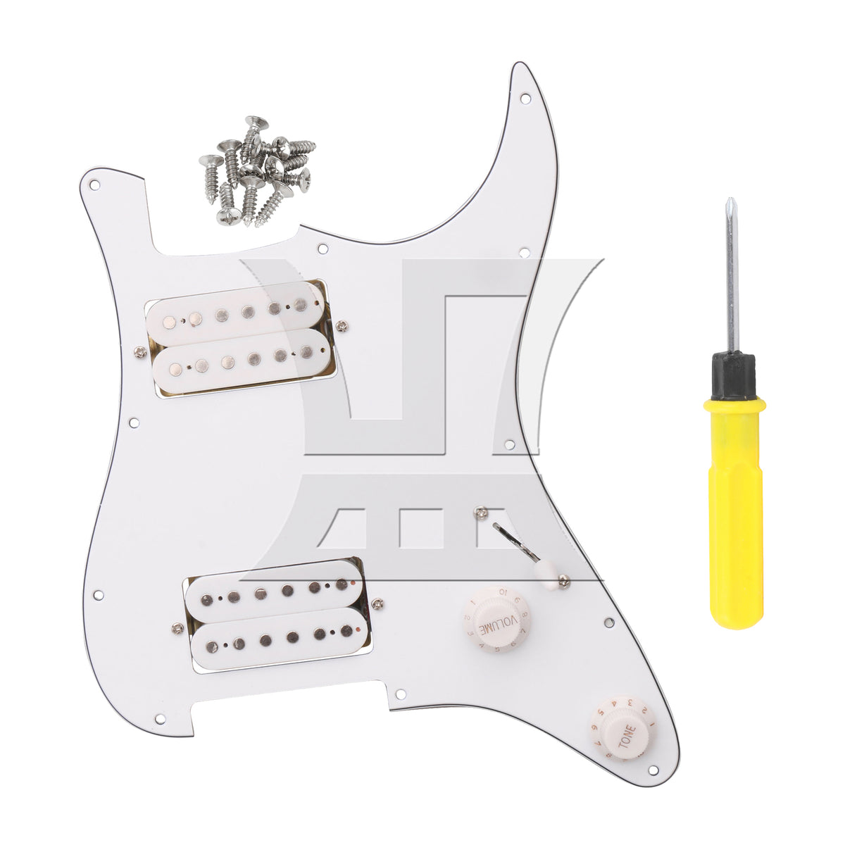 BQLZR Prewired Electric Guitars Pickguard Dual Pickup 3-ply 11.02 x 8.86 Inch White