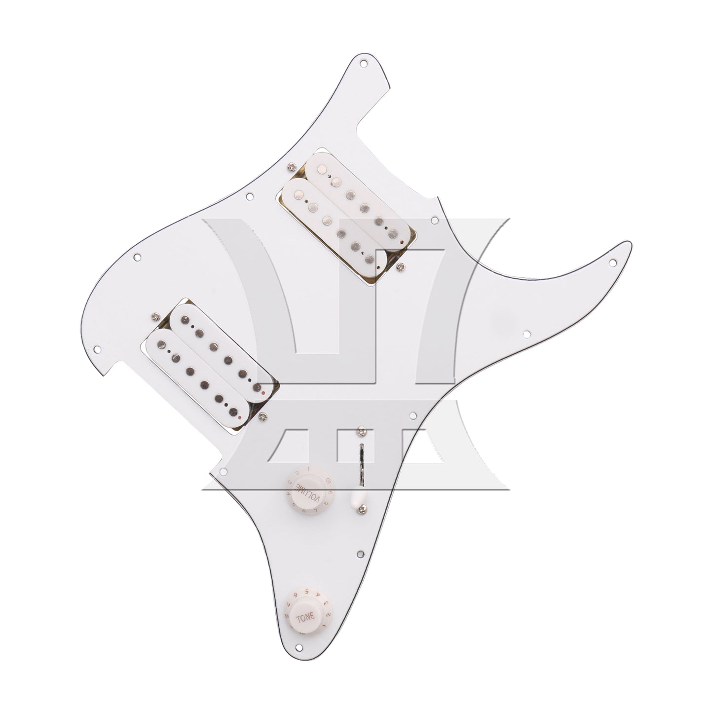 BQLZR Prewired Electric Guitars Pickguard Dual Pickup 3-ply 11.02 x 8.86 Inch White
