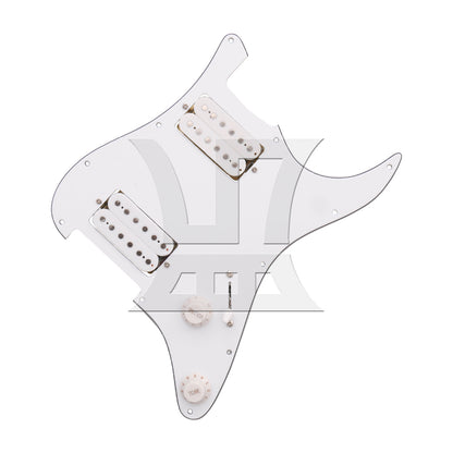 BQLZR Prewired Electric Guitars Pickguard Dual Pickup 3-ply 11.02 x 8.86 Inch White