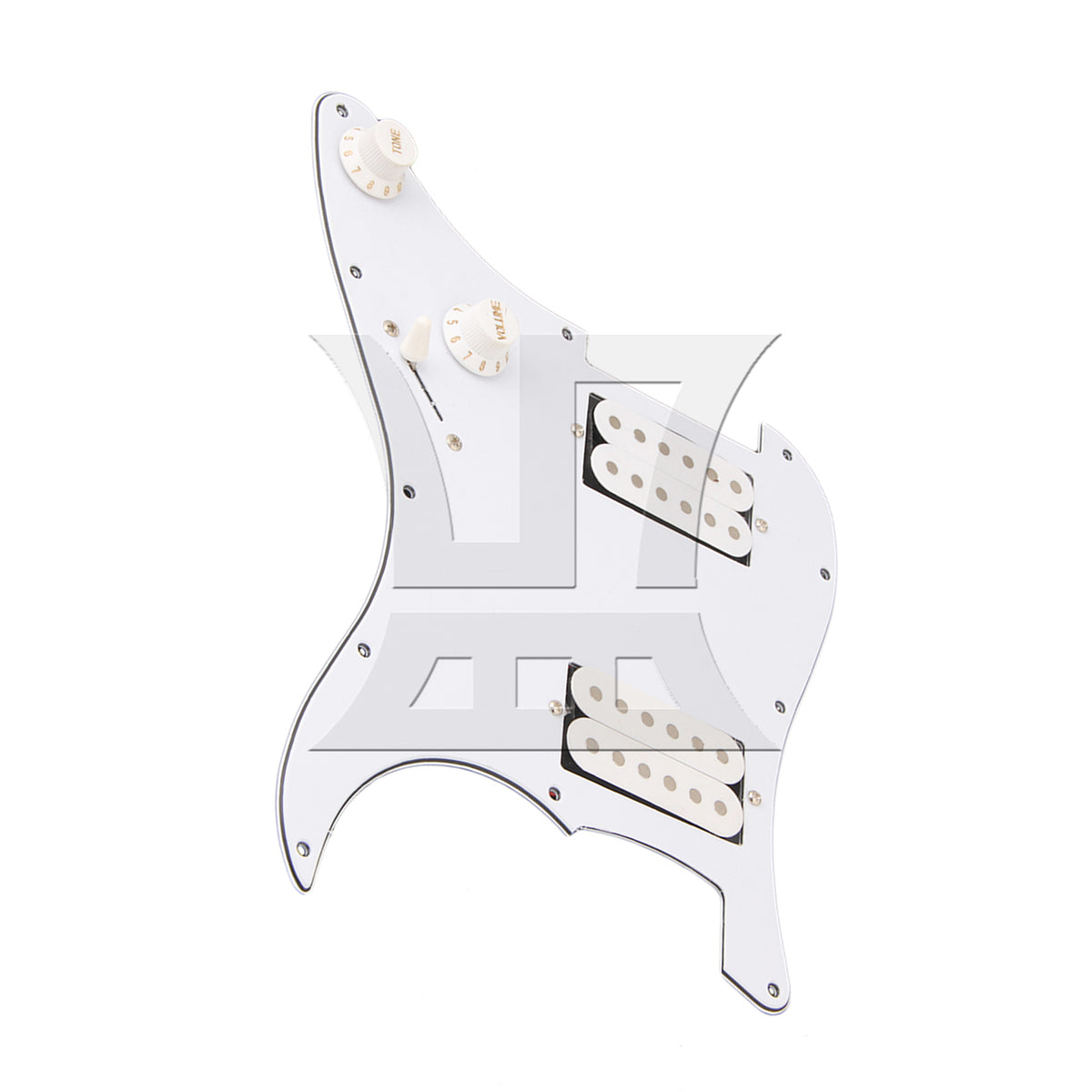BQLZR Prewired Electric Guitars Pickguard Dual Pickup 3-ply 11.02 x 8.86 Inch White