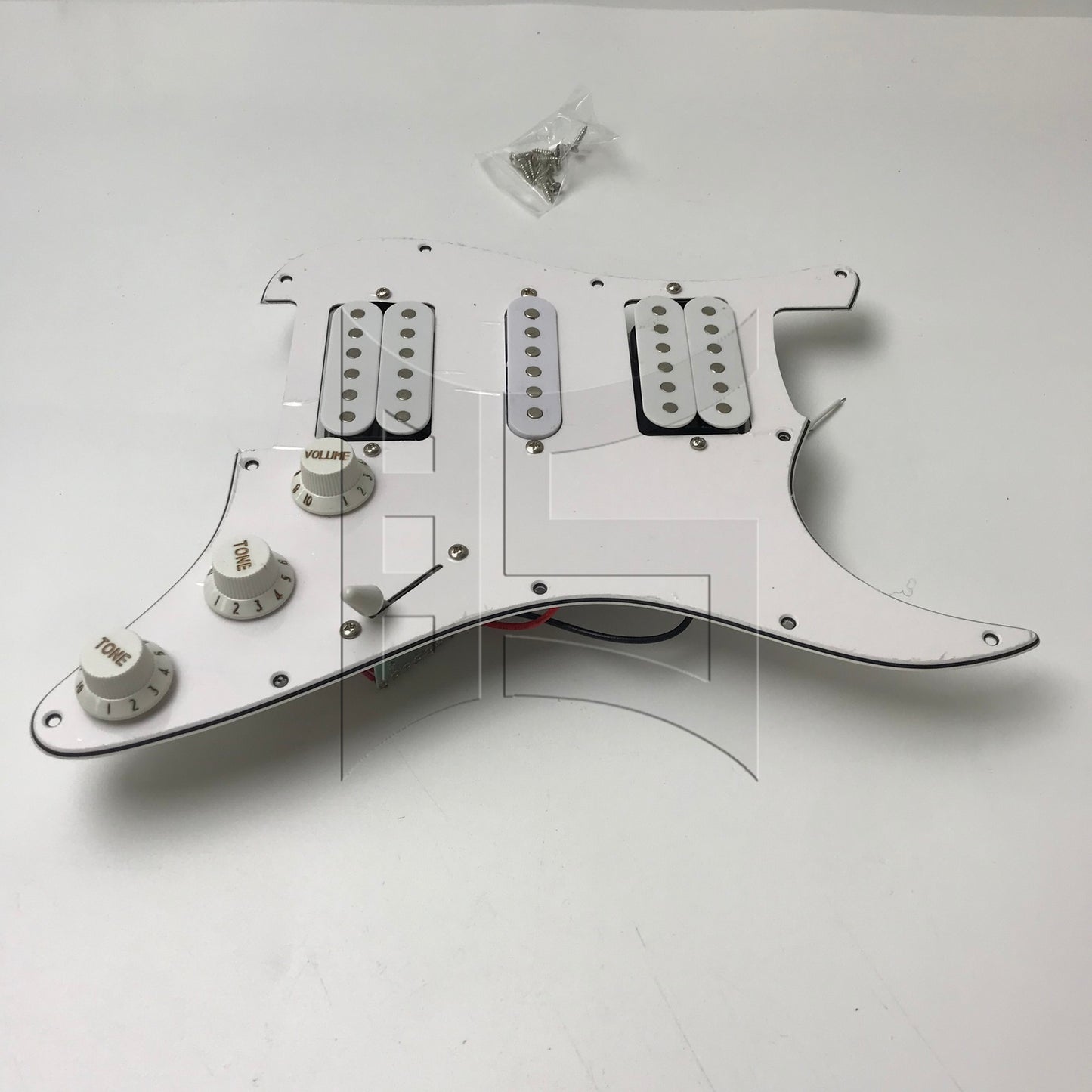 BQLZR HSH 3-Ply Pickguard for Electric Guitar Parts White w/ Screwdriver Screws Set