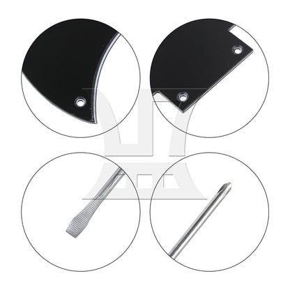 BQLZR Plastic Scratch Plate for Electric Guitar 3-Ply Black w/ Screwdriver Screw Set