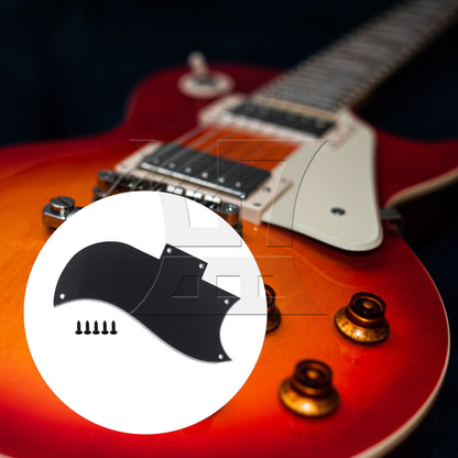 BQLZR Plastic Scratch Plate for Electric Guitar 3-Ply Black w/ Screwdriver Screw Set