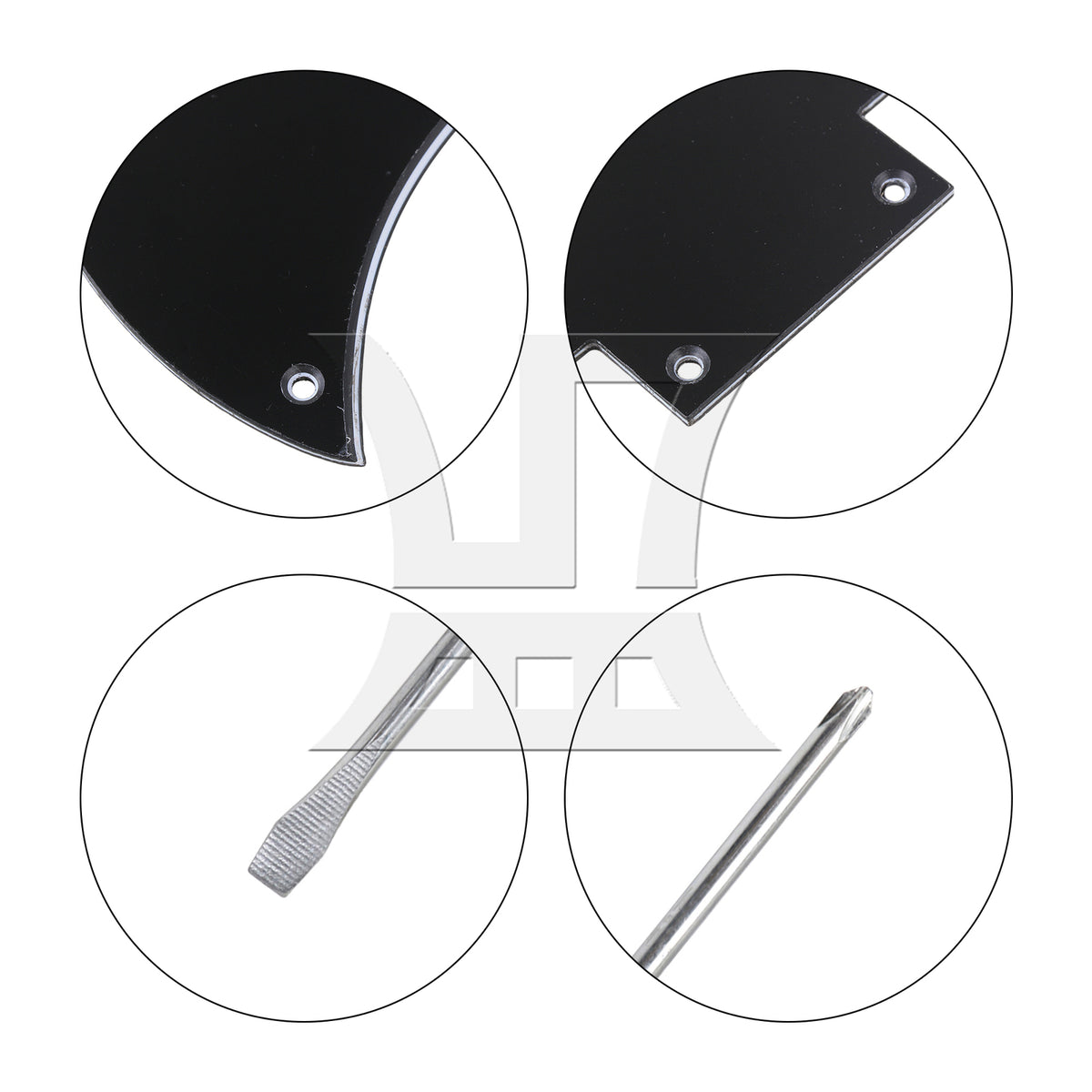 BQLZR Plastic Scratch Plate for Electric Guitar 3-Ply Black w/ Screwdriver Screw Set
