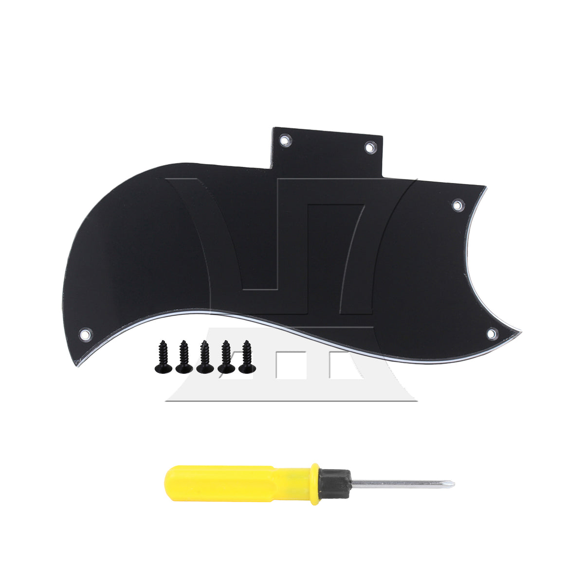 BQLZR Plastic Scratch Plate for Electric Guitar 3-Ply Black w/ Screwdriver Screw Set