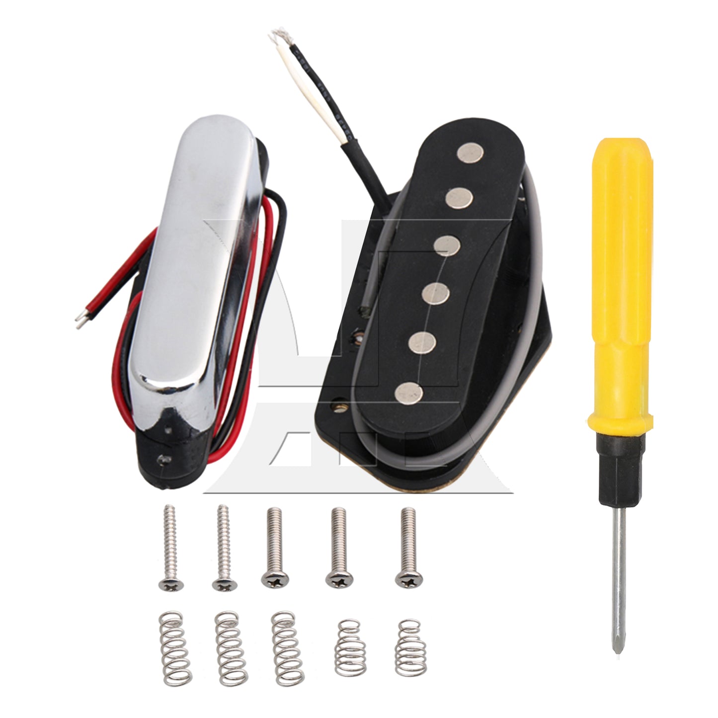 BQLZR Silver Single Coil Pickups for Electric Guitar Parts TLFA with Screwdriver Set