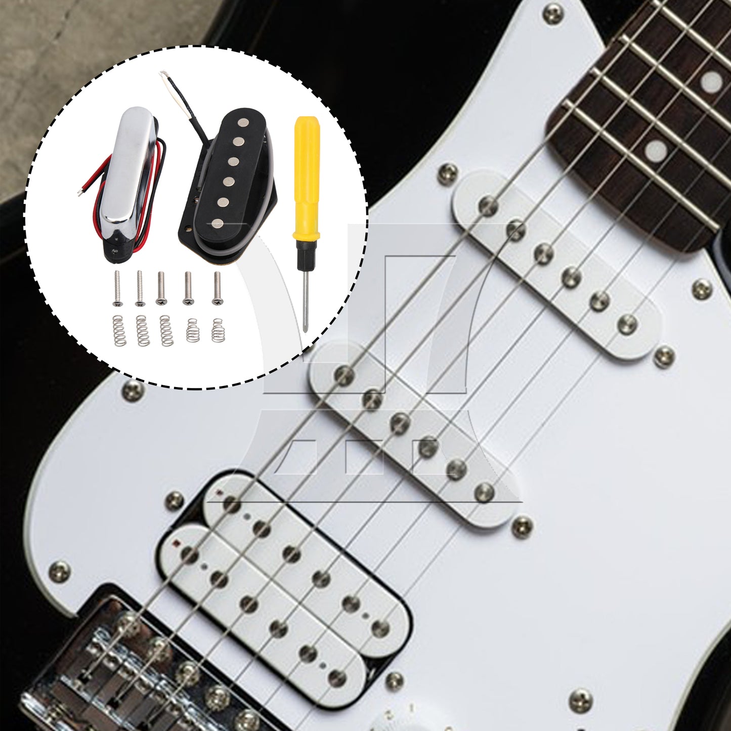 BQLZR Silver Single Coil Pickups for Electric Guitar Parts TLFA with Screwdriver Set