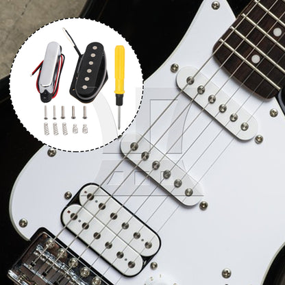 BQLZR Silver Single Coil Pickups for Electric Guitar Parts TLFA with Screwdriver Set