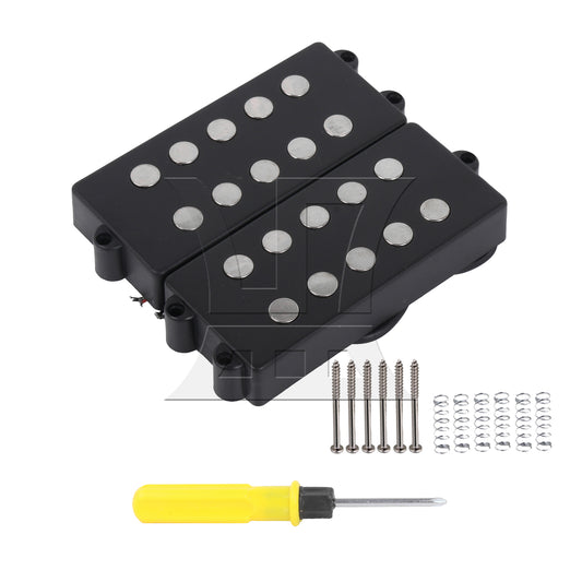 BQLZR Double Coil Pickups w/ Screws Springs for 5 Strings Bass 4.52x1.77"