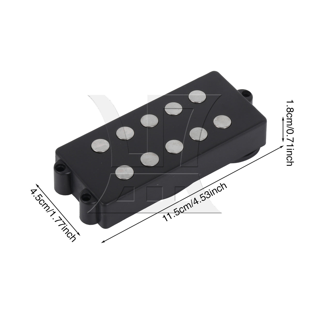 BQLZR Double Coil Pickups w/ Screws Springs for 5 Strings Bass 4.52x1.77"