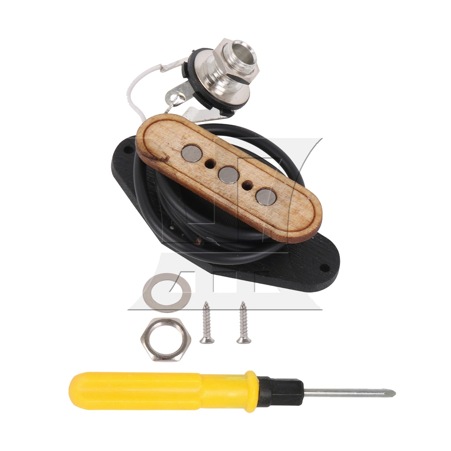 3-pole 4.3K Pre-wired 3 String Bass Pickup&Input Jack for Cigar Box Guitar BQLZR