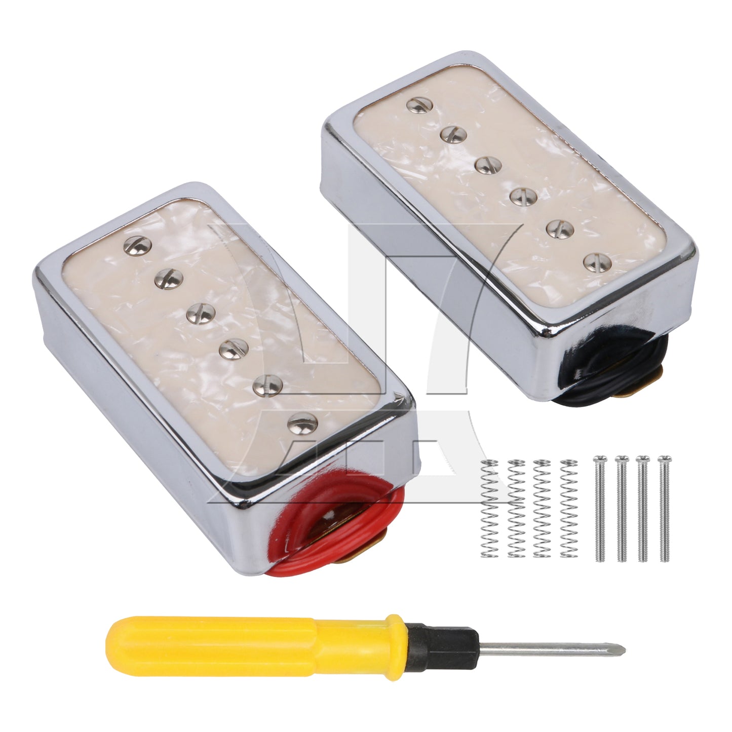 BQLZR Electric Guitar Neck Bridge Pickups P90 Single Coil Beige w/ Screwdriver Set