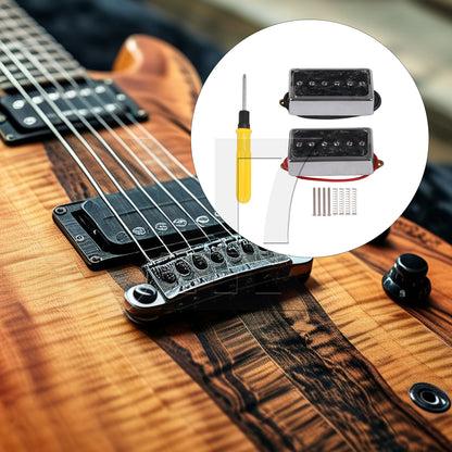 BQLZR Electric Guitar Neck Bridge Pickups P90 Single Coil Black Pearl w/ Screwdriver