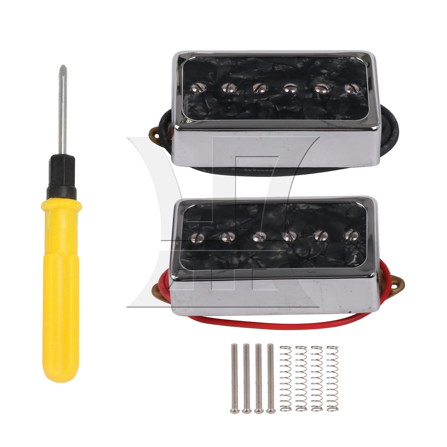 BQLZR Electric Guitar Neck Bridge Pickups P90 Single Coil Black Pearl w/ Screwdriver