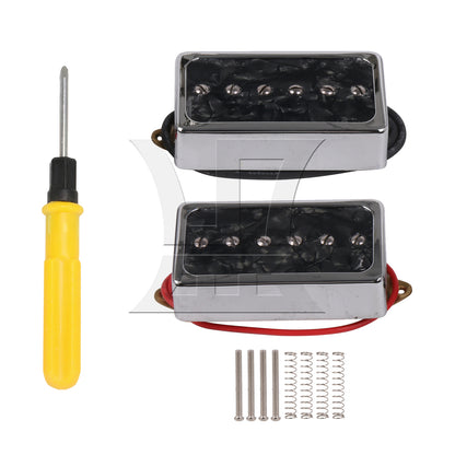 BQLZR Electric Guitar Neck Bridge Pickups P90 Single Coil Black Pearl w/ Screwdriver