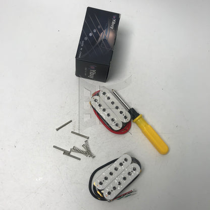 BQLZR White Double Coil Pickups for Electric Guitars with Screwdriver & Screws Set