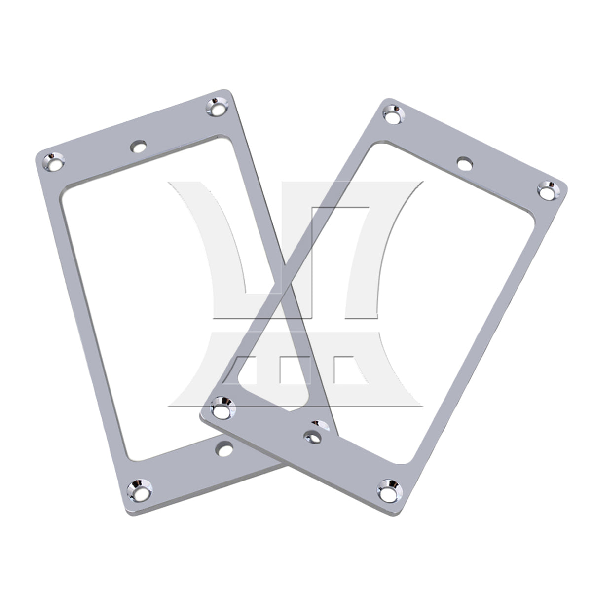 BQLZR Flat Guitar Pickup Mount Rings Frame Replacement Chrome 3.62" x 1.77"