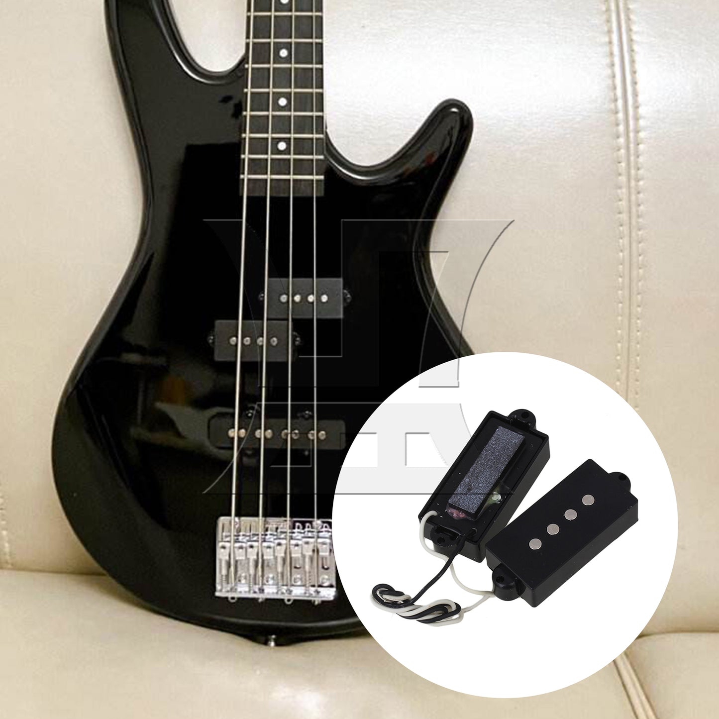 BQLZR 4-String Pickup for Electric Bass Parts w/ Screwdriver Screws Spring