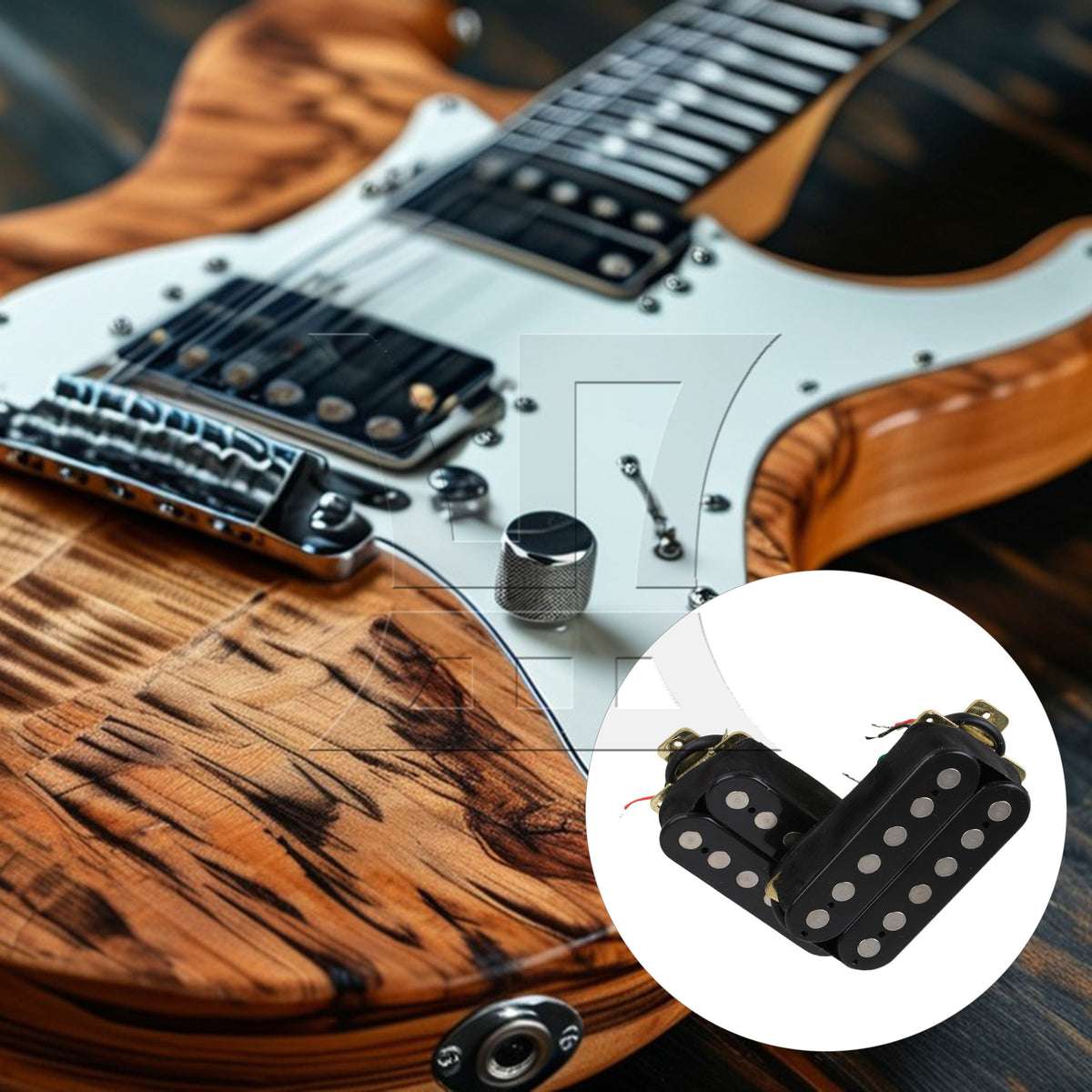 BQLZR 2 sets of HOC63-BK electric guitar dual coil pickups black (with Yibuy brand box)