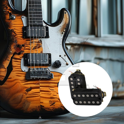 BQLZR 2 sets of HOC63-BK electric guitar dual coil pickups black (with Yibuy brand box)