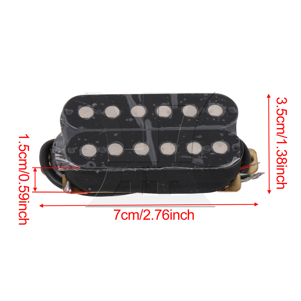 BQLZR 2 sets of HOC63-BK electric guitar dual coil pickups black (with Yibuy brand box)