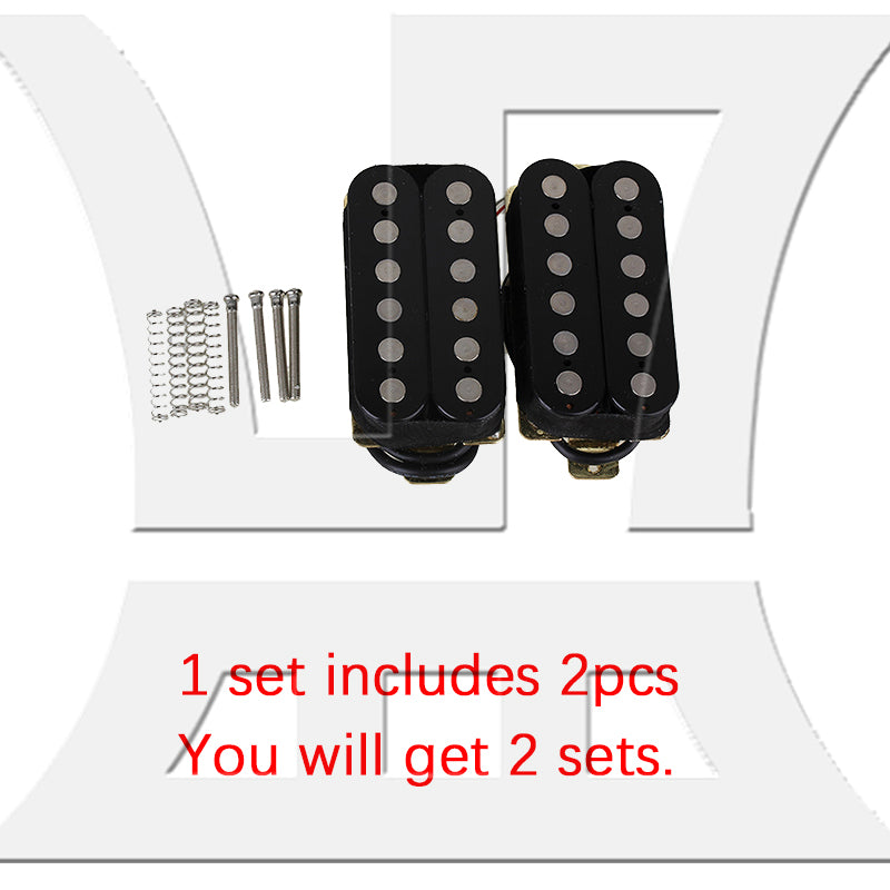 BQLZR 2 sets of HOC63-BK electric guitar dual coil pickups black (with Yibuy brand box)